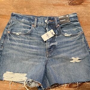 Express Blue Distressed Jean Shorts